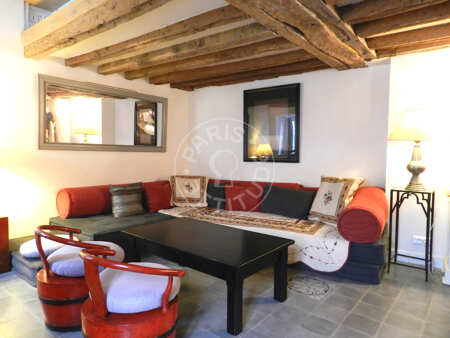 Salon Appartement meublé - 37m²  - 1 chambre - Saint-Germain - Paris