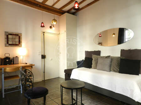 Living room Furnished apartment - 30m²  - 1 bedroom - Place Monge - Paris