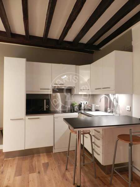 Cozinha Apartamento mobilado - 30m²  - 1 quarto - Boulogne-Billancourt