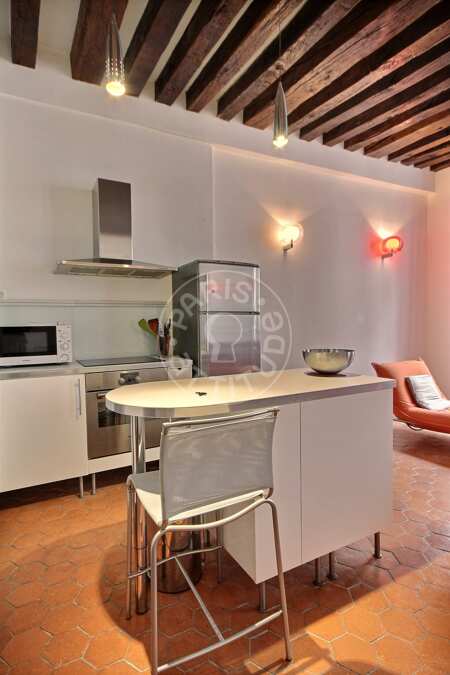 Cozinha Apartamento mobilado - 65m²  - 2 quartos - Montorgueil - Paris