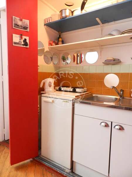 Cuisine Studio meublé - 21m²  - Batignolles - Paris