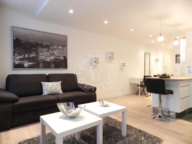 Living room - Furnished 1 bedroom - Paris 75002 - 10238
