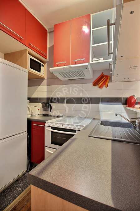 Cozinha Apartamento mobilado - 22m²  - 1 quarto - Commerce - Paris