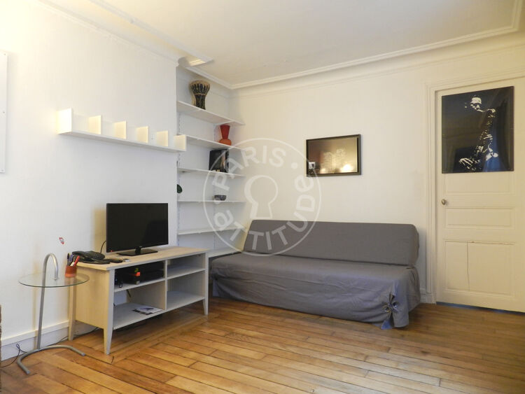 Living room - Furnished 1 bedroom - Paris 75018 - 10292