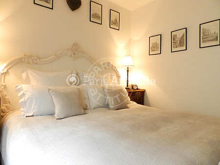 Chambre Appartement meublé - 123m²  - 3 chambres - Saint-Germain - Paris