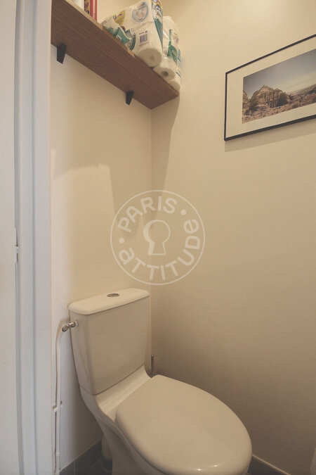 Toilet Furnished apartment - 44m²  - 1 bedroom - Nation - Paris