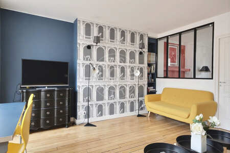 Living room Furnished apartment - 59m²  - 2 bedrooms - Musée d'Orsay - Paris