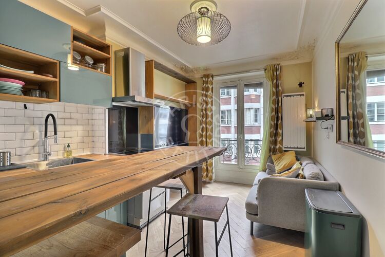 Living room - Furnished 2 bedrooms - Paris 75018 - 10442