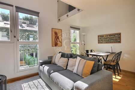 Living room Furnished studio alcove - 40m²  - Tolbiac - Paris
