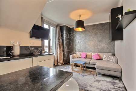 Living room Furnished studio alcove - 35m²  - Jules Joffrin - Mairie du 18ème - Paris
