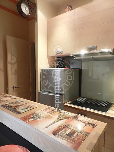 Cozinha Apartamento mobilado - 36m²  - 1 quarto - Pereire - Paris