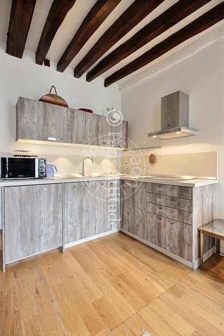 Kitchen Furnished apartment - 37m²  - 1 bedroom - Tour Eiffel - Paris