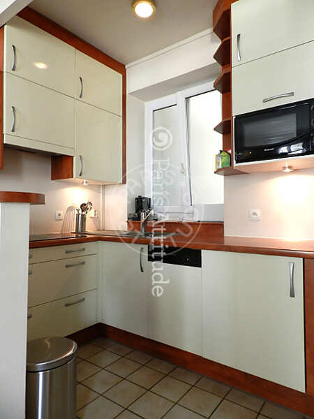 Kitchen Furnished apartment - 42m²  - 1 bedroom - Tour Eiffel - Paris