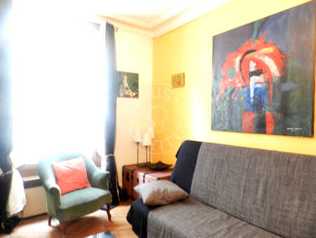 Salon Appartement meublé - 40m²  - 1 chambre - Tour Eiffel - Paris