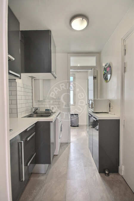 Kitchen Furnished studio - 21m²  - Guy Môquet - Paris