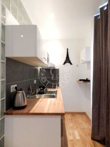 Küche Möblierte studio - 20m²  - Canal Saint-Martin - Paris