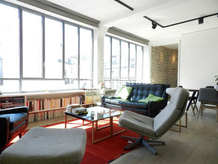 Living room Furnished apartment - 80m²  - 1 bedroom - Strasbourg Saint-Denis - Paris