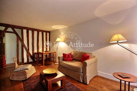 Salon Appartement meublé - 40m²  - 1 chambre - Jardin du Luxembourg - Paris