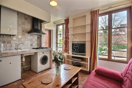 Living room Furnished apartment - 25m²  - 1 bedroom - Gambetta - Paris