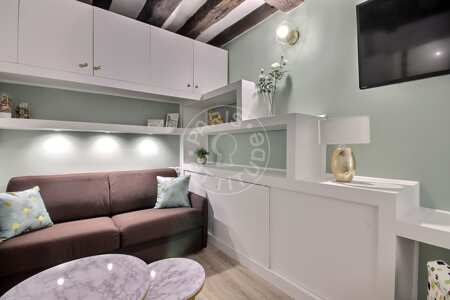 Salon Studio meublé - 22m²  - Montorgueil - Paris