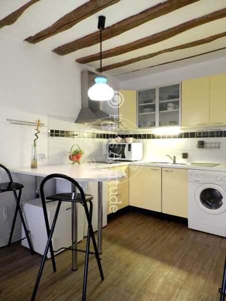 Cozinha Apartamento mobilado - 32m²  - 1 quarto - Temple - Paris