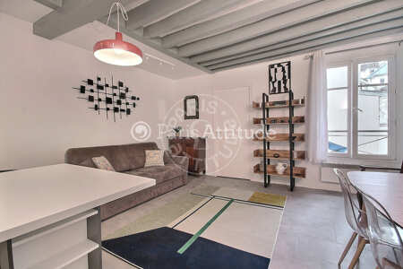 Living room Furnished apartment - 40m²  - 1 bedroom - Temple - Paris