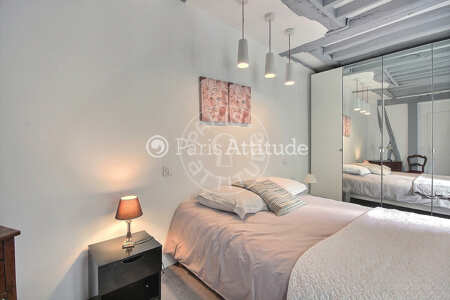 Bedroom Furnished apartment - 40m²  - 1 bedroom - Temple - Paris