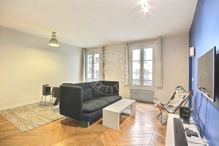 Living room - Furnished 2 bedrooms - Paris 75009 - 11096