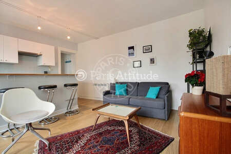 Sala Apartamento mobilado - 37m²  - 1 quarto - Convention - Paris