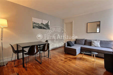 Salon Appartement meublé - 57m²  - 2 chambres - République - Paris