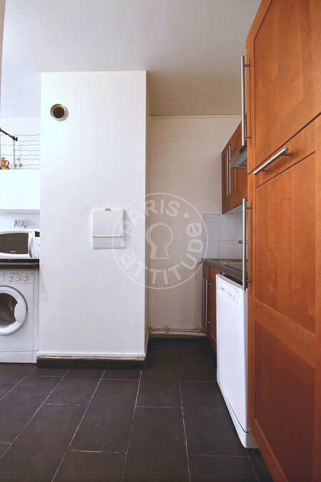 Kitchen Furnished apartment - 60m²  - 1 bedroom - Auteuil - Paris