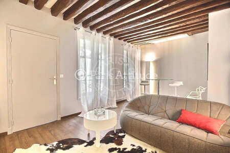 Living room Furnished apartment - 45m²  - 1 bedroom - Pyramides / Palais Royal - Paris