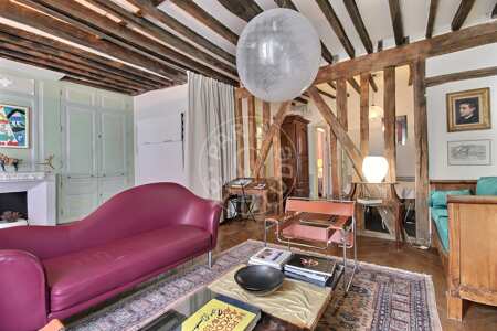 Wohnzimmer Möblierte wohnung - 68m²  - 1 Zimmer - Place des Vosges - Paris