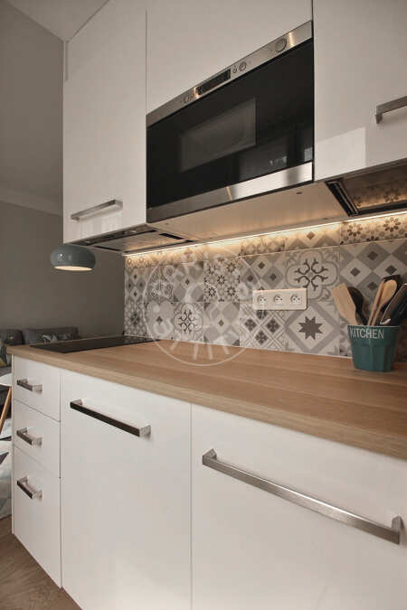 Kitchen Furnished apartment - 27m²  - 1 bedroom - Montorgueil - Paris