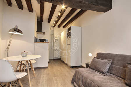 Sala Quitinete mobilado - 19m²  - Pyramides / Palais Royal - Paris