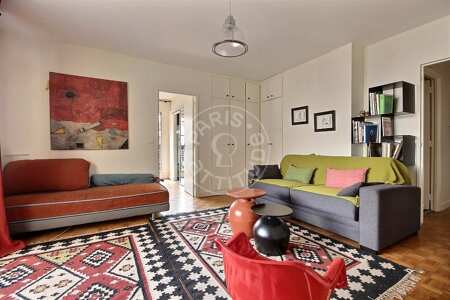 Salon Appartement meublé - 45m²  - 1 chambre - Parc André Citroën - Paris