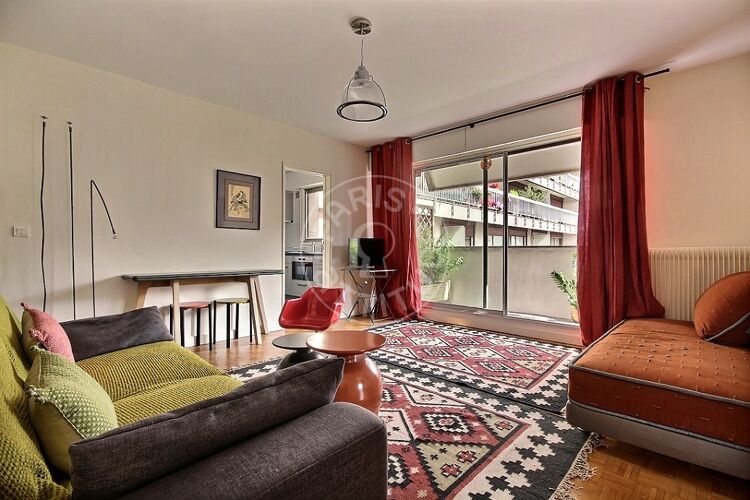 Living room - Furnished 1 bedroom - Paris 75015 - 11533