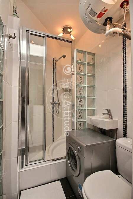 Casa de banho Quitinete mobilado - 19m²  - Batignolles - Paris