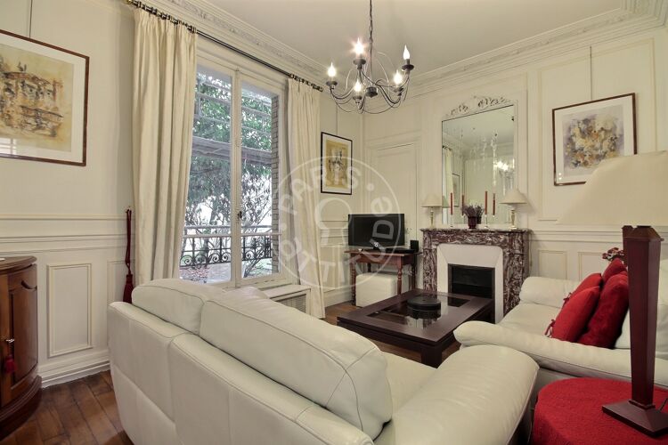 Living room - Furnished 2 bedrooms - Paris 75014 - 11583
