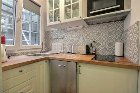 Cuisine Studio meublé - 22m²  - Saint-Germain - Paris