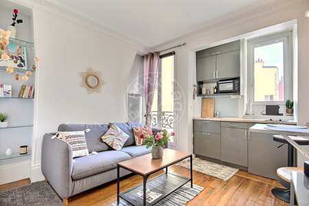 Sala Apartamento mobilado - 27m²  - 1 quarto - Batignolles - Paris