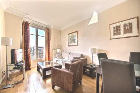 Salon Appartement meublé - 60m²  - 2 chambres - Montparnasse - Paris