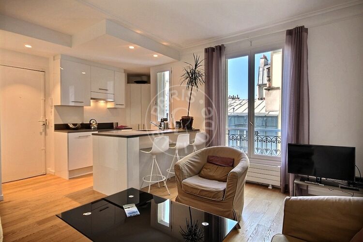 Living room - Furnished 2 bedrooms - Paris 75018 - 11666