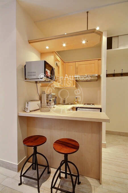 Cuisine Appartement meublé - 28m²  - 1 chambre - Montmartre / Place des Abbesses - Paris