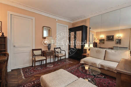 Salon Appartement meublé - 35m²  - 1 chambre - Saint-Germain - Paris