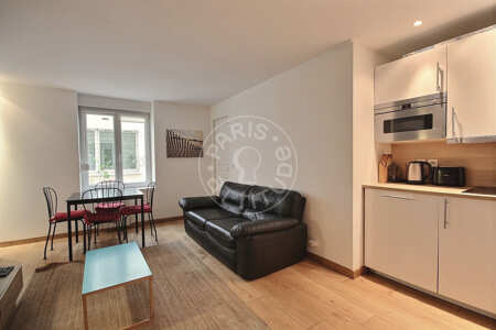 Salon Appartement meublé - 35m²  - 1 chambre - Charonne - Paris