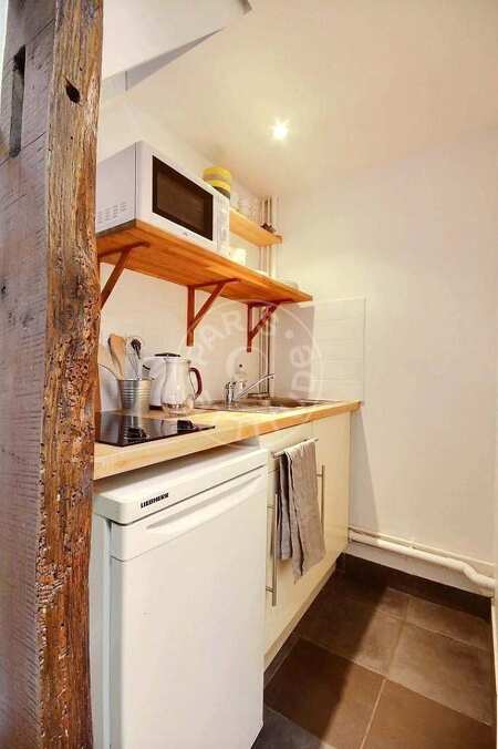 Cozinha Quitinete mobilado - 15m²  - Poissonnière - Paris
