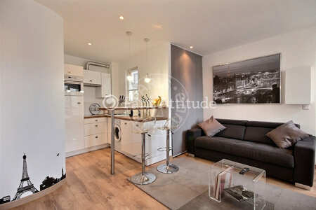 Living room Furnished studio - 23m² - Plaisance / Pernety - Paris