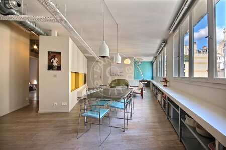 Living room Furnished loft - 143m²  - 3 bedrooms - Canal Saint-Martin - Paris