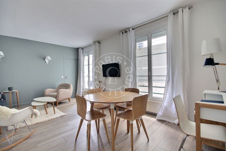 Living room - Furnished 1 bedroom - Paris 75016 - 11782